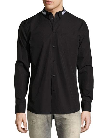 Givenchy Real Eyes Embroidered Cotton Shirt, Black 